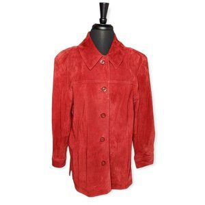Cherokee Faux Leather Red Jacket Size Large